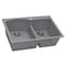 Ruvati 33"x22" Drop-in Topmount Granite Composite Dbl Bowl Kitchen Sink, Gry RVG1345GR - alternate 1